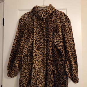 Dennis Basso Vintage Leopard Print Coat Size Large
